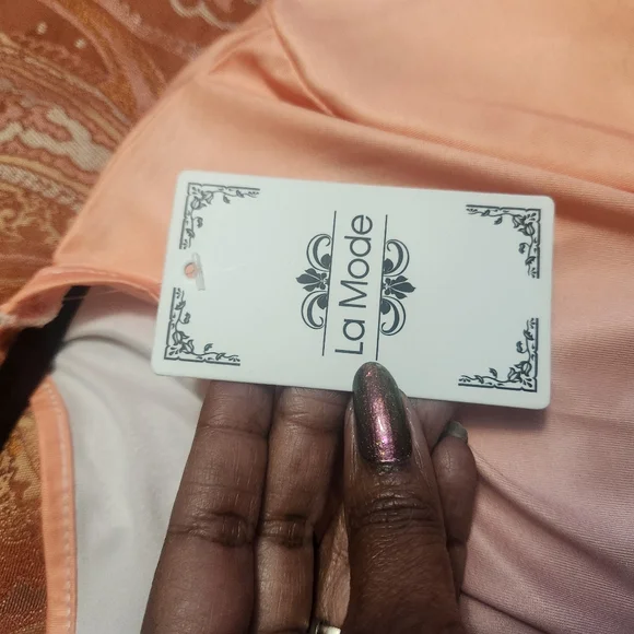 LaMode Purple, Orange, & Green Ombre Women's Top - Picture 4 of 5